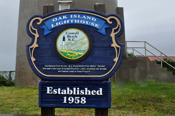 Oak Island Lighthous sign